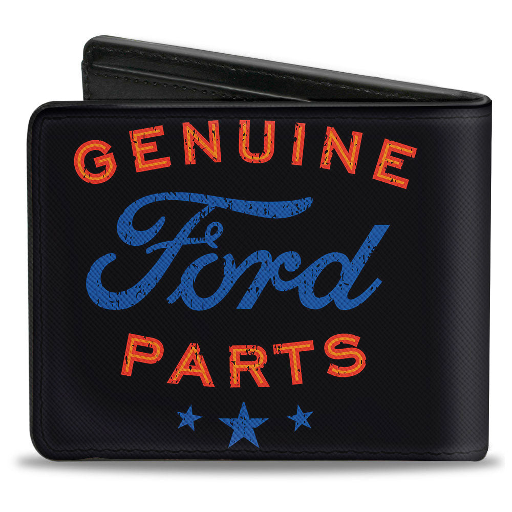 Genuine Ford Parts Logo Black Red & Blue Bi-Fold Wallet