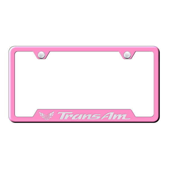 Trans Am Cut-Out Frame - Laser Etched Pink