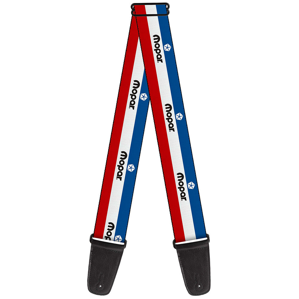 Mopar Logo Stripe Red White & Blue Guitar Strap