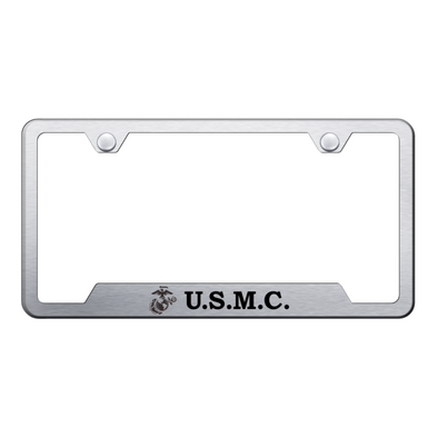 U.S.M.C. Cut-Out Frame - Laser Etched Brushed