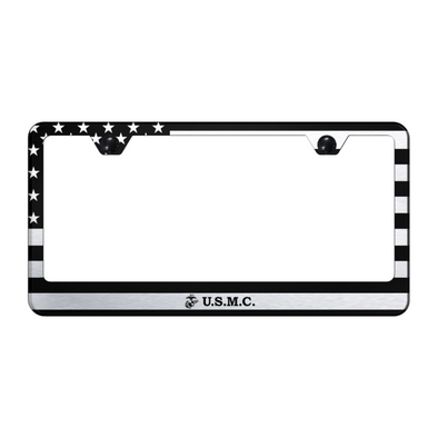 u-s-m-c-flag-stainless-steel-frame-laser-etched-black-45156-classic-auto-store-online