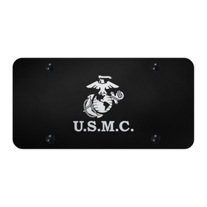 U.S.M.C. License Plate - Laser Etched Black