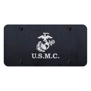 U.S.M.C. License Plate - Laser Etched Rugged Black