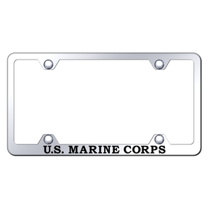 U.S.M.C. Name Steel Wide Body Frame - Laser Etched Mirrored