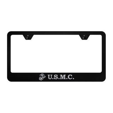 U.S.M.C. Stainless Steel Frame - Laser Etched Black