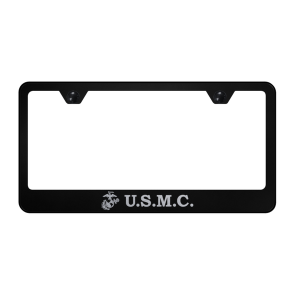 U.S.M.C. Stainless Steel Frame - Laser Etched Black