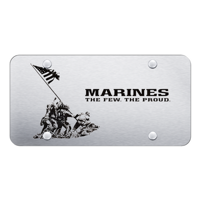U.S.M.C. Theme License Plate - Laser Etched Brushed