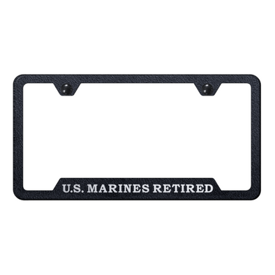 U.S. Marines Retired Cut-Out Frame - Etched Rugged Black