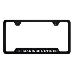 U.S. Marines Retired Cut-Out Frame - Laser Etched Black