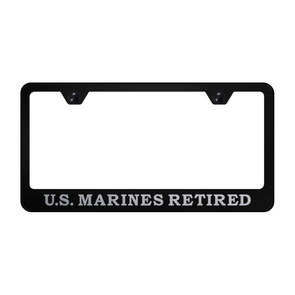 U.S. Marines Retired Stainless Steel Frame - Etched Black