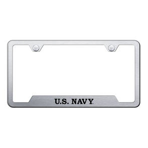 U.S. Navy Cut-Out Frame - Laser Etched Brushed