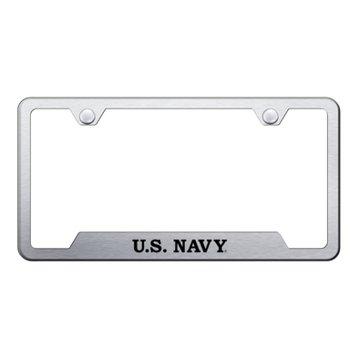 U.S. Navy Cut-Out Frame - Laser Etched Brushed