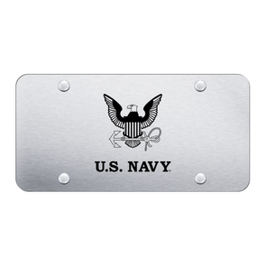 U.S. Navy Insignia License Plate - Laser Etched Brushed