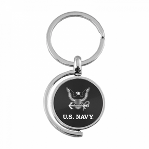 U.S. Navy Insignia Spinner Key Fob in Black