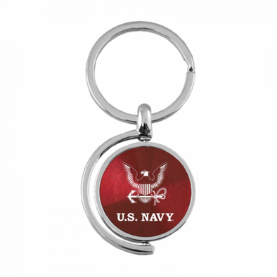 U.S. Navy Insignia Spinner Key Fob in Burgundy