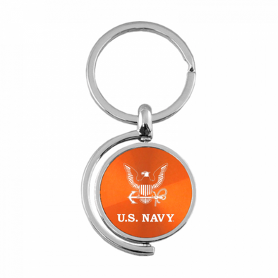 U.S. Navy Insignia Spinner Key Fob in Orange