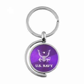 U.S. Navy Insignia Spinner Key Fob in Purple