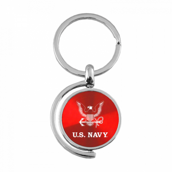 U.S. Navy Insignia Spinner Key Fob in Red