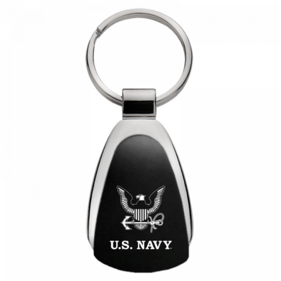 U.S. Navy Insignia Teardrop Key Fob - Black