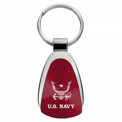 U.S. Navy Insignia Teardrop Key Fob - Burgundy