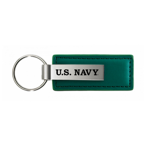 U.S. Navy Leather Key Fob in Green