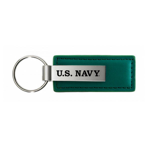 U.S. Navy Leather Key Fob in Green