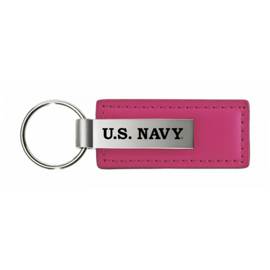 U.S. Navy Leather Key Fob in Pink