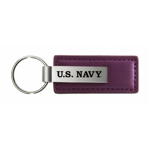 U.S. Navy Leather Key Fob in Purple