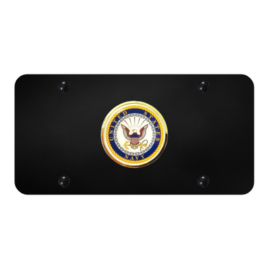 U.S. Navy License Plate - Chrome on Black