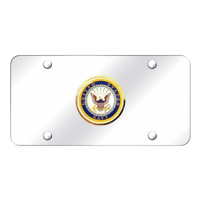 U.S. Navy License Plate - Chrome on Mirrored