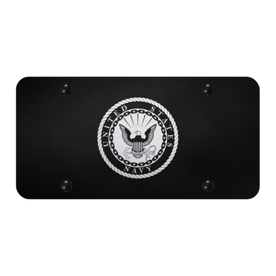 U.S. Navy License Plate - Laser Etched Black