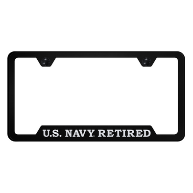 U.S. Navy Retired Cut-Out Frame - Laser Etched Black