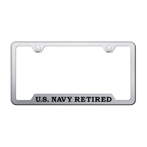 U.S. Navy Retired Cut-Out Frame - Laser Etched Brushed