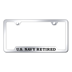 U.S. Navy Retired Cut-Out Frame - Laser Etched Mirrored