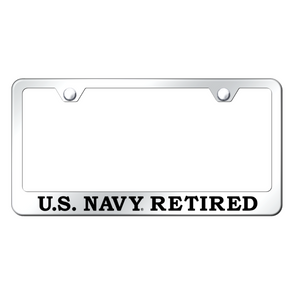 U.S. Navy Retired Stainless Steel Frame - Etched Mirrored