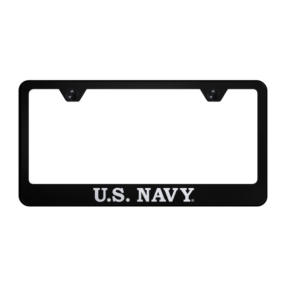 U.S. Navy Stainless Steel Frame - Laser Etched Black