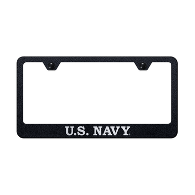 U.S. Navy Stainless Steel Frame - Laser Etched Rugged Black