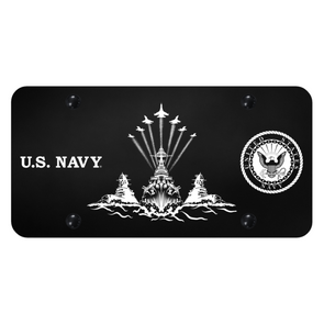 U.S. Navy Theme License Plate - Laser Etched Black