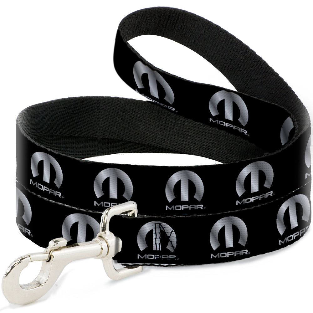 Mopar Logo Black & Silver Gradient Dog Leash