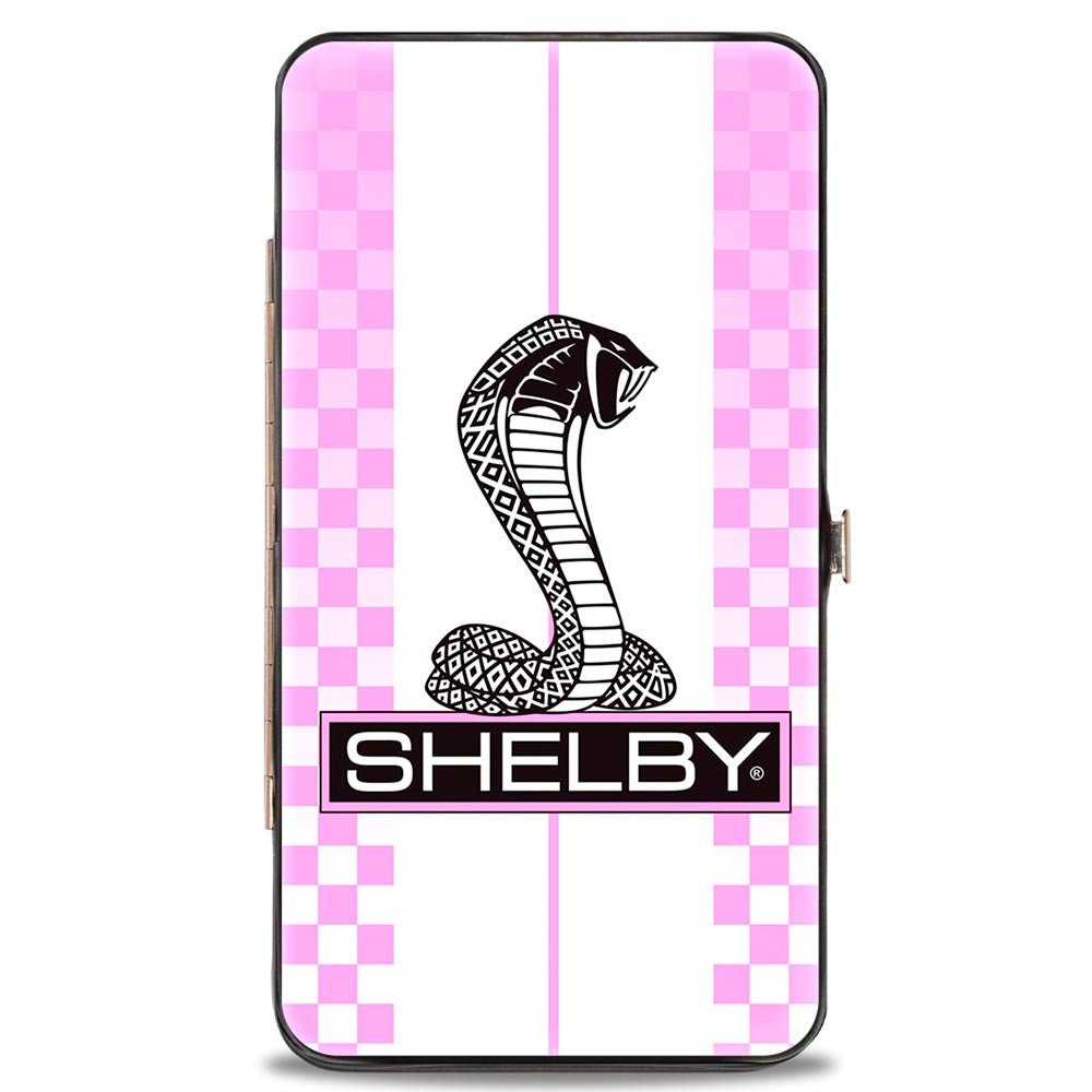 Shelby Cobra Tiffany Box Checkered Stripes Pink Hinged Wallet