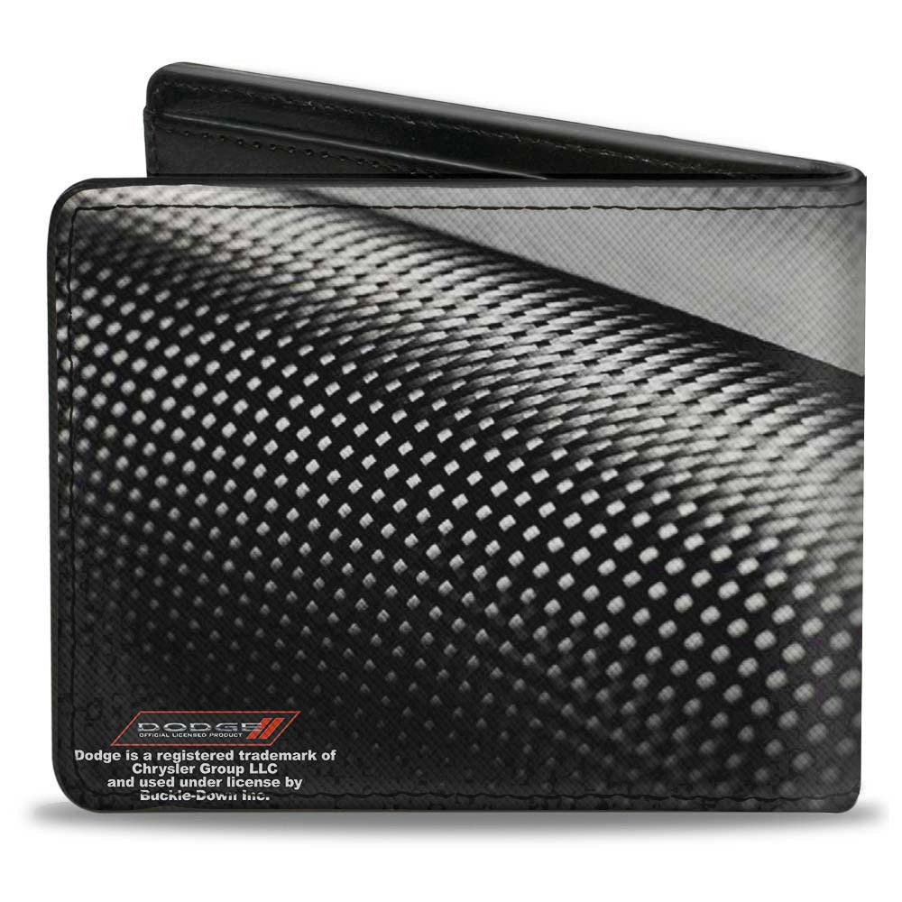 Dodge Red Rhombus Carbon Fiber Bi-Fold Wallet