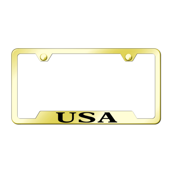 USA Cut-Out Frame - Laser Etched Gold