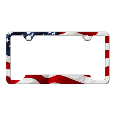 USA Flag PC Notched Frame - UV Print on Black