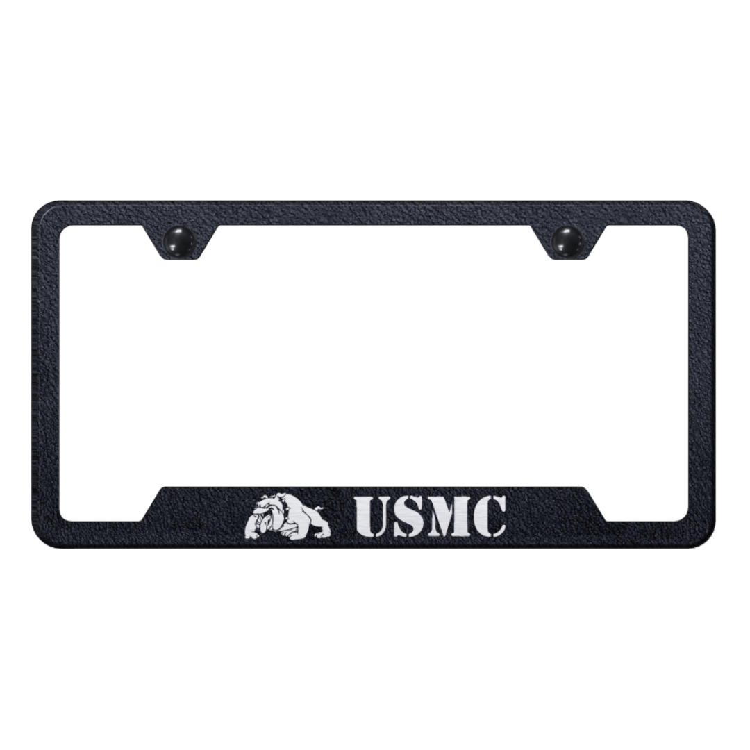 usmc-bulldog-cut-out-frame-laser-etched-rugged-black-44620-classic-auto-store-online