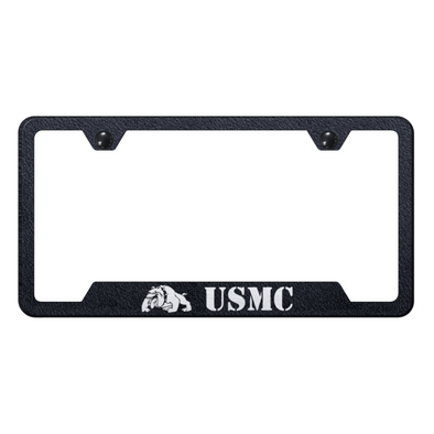 usmc-bulldog-cut-out-frame-laser-etched-rugged-black-44620-classic-auto-store-online