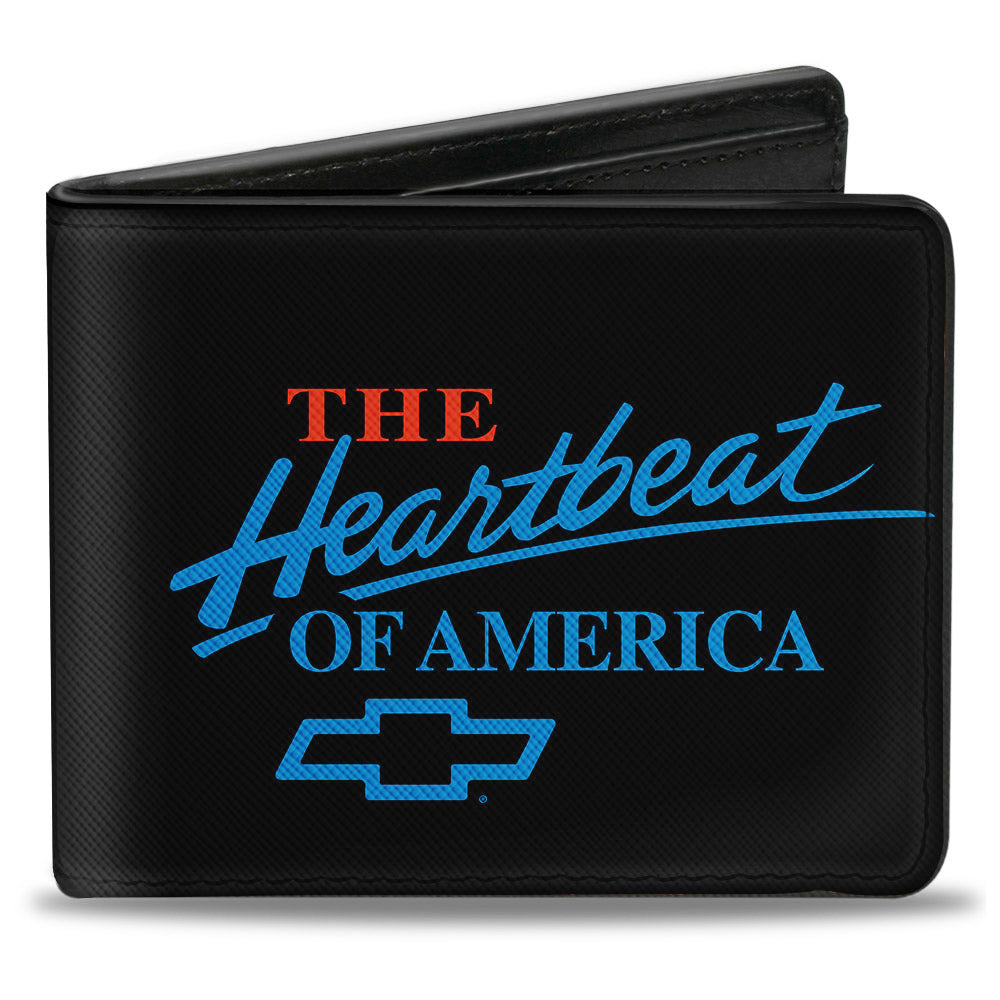 Chevy Bowtie The Heartbeat of America Black Bi-Fold Wallet