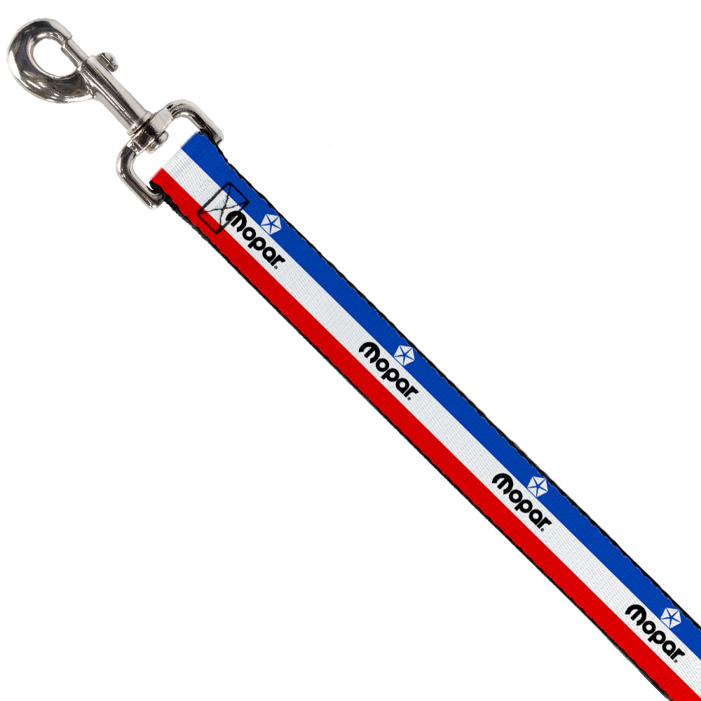 Mopar Logo Striped Red White & Blue Dog Leash