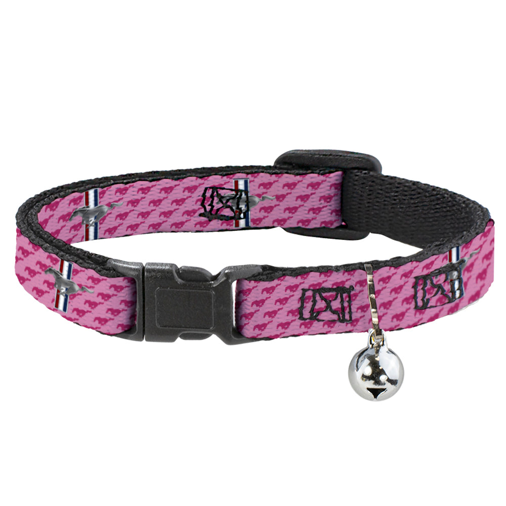 Ford Mustang Tri-Bar Pink Logo Breakaway Cat Collar