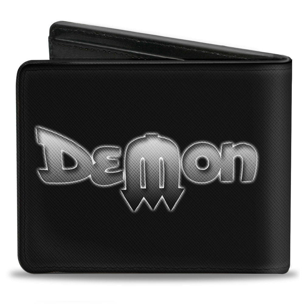 Vintage Dodge Demon Logo Black to Silver-Fade Bi-Fold Wallet