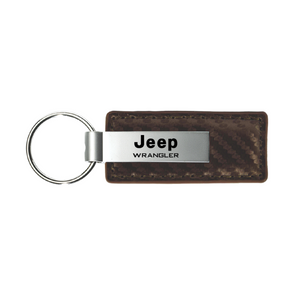 Wrangler Carbon Fiber Leather Key Fob in Taupe